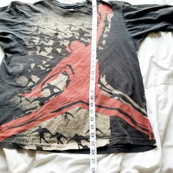 Vintage Nike Jordan S/S All-Over Print Grey Tag - Picture 7 of 8